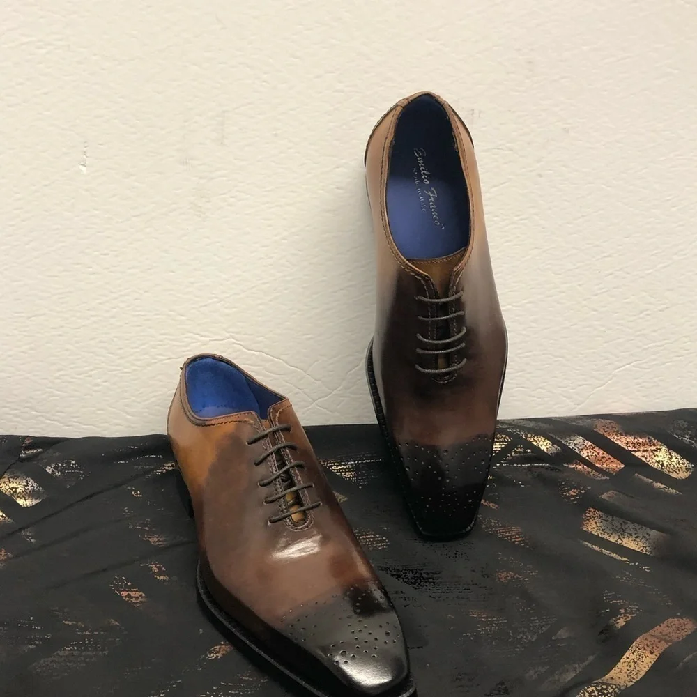 Emilio Franco shoes Italian leather cognac oxford